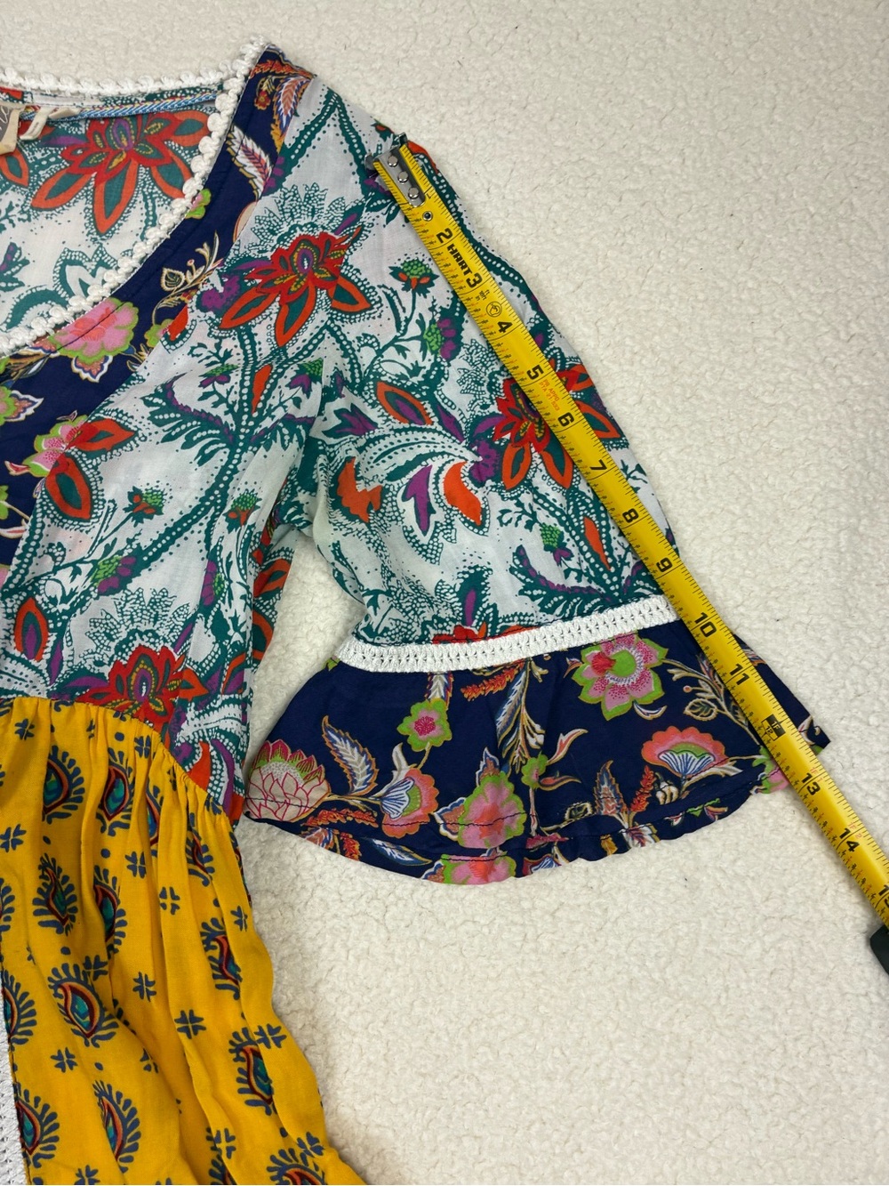 Lilka by Anthropologie Patchwork Trapeze Boho Dress Size XS - Picture 7 of 9